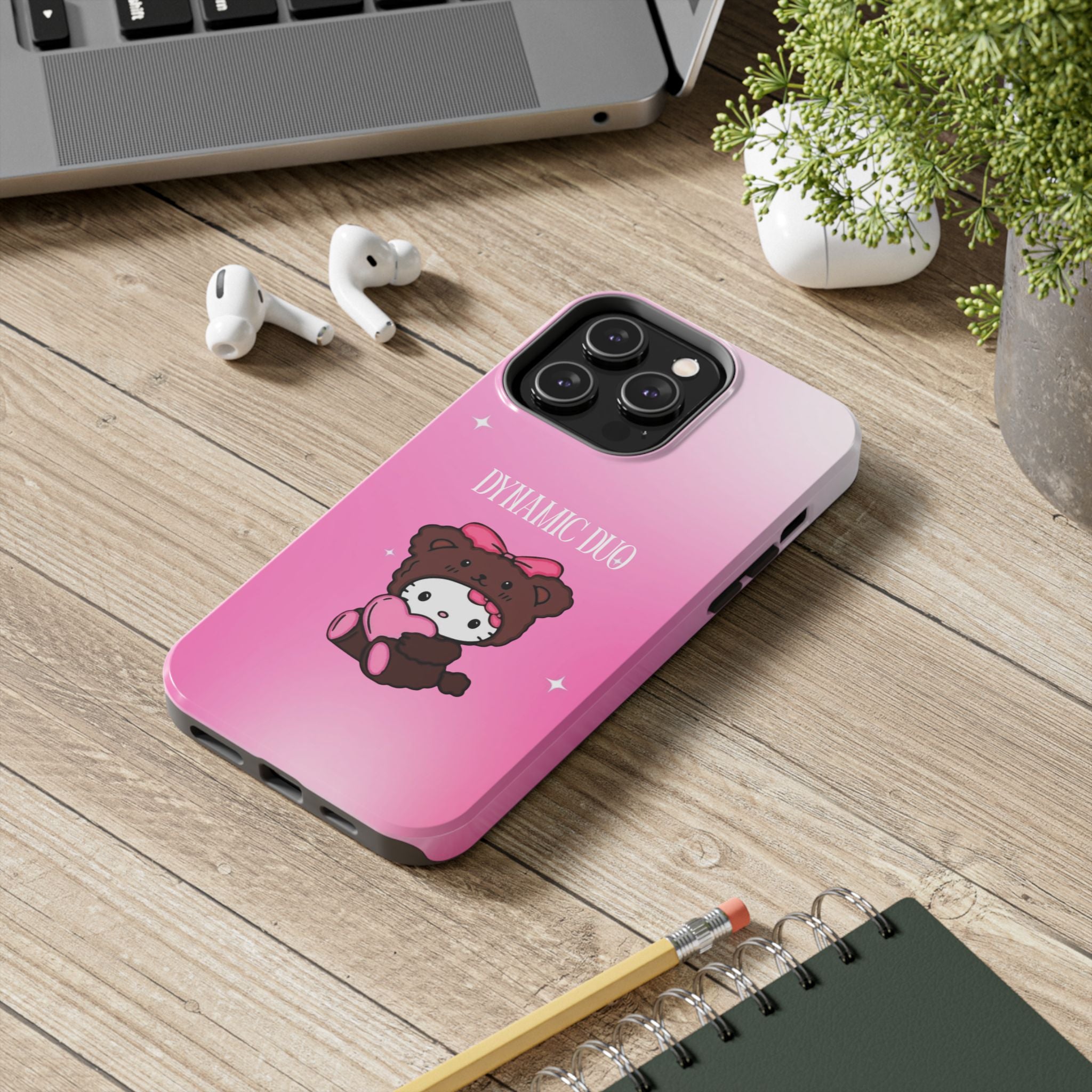 Brown 'Dynamic Duo' Part 2 Cute Bear Tough Phone Case