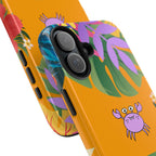 Tropical Floral Crab Tough Phone Case