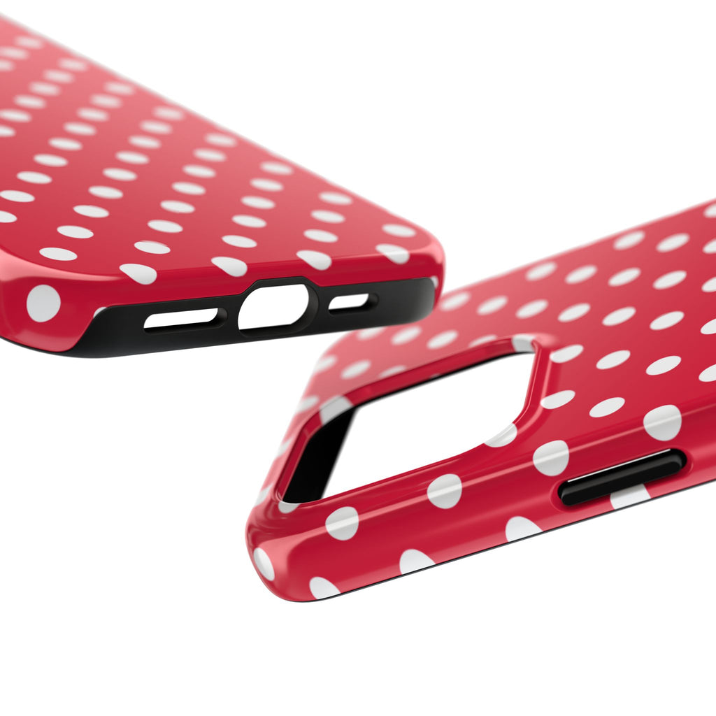 Red & White Polka Dot Tough Phone Cases