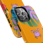Tropical Floral Crab Tough Phone Case