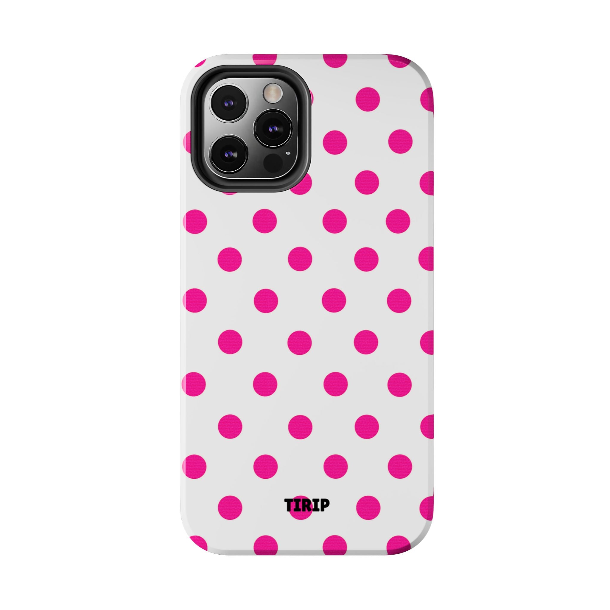 Pink & White Polka Dot Tough Phone Case