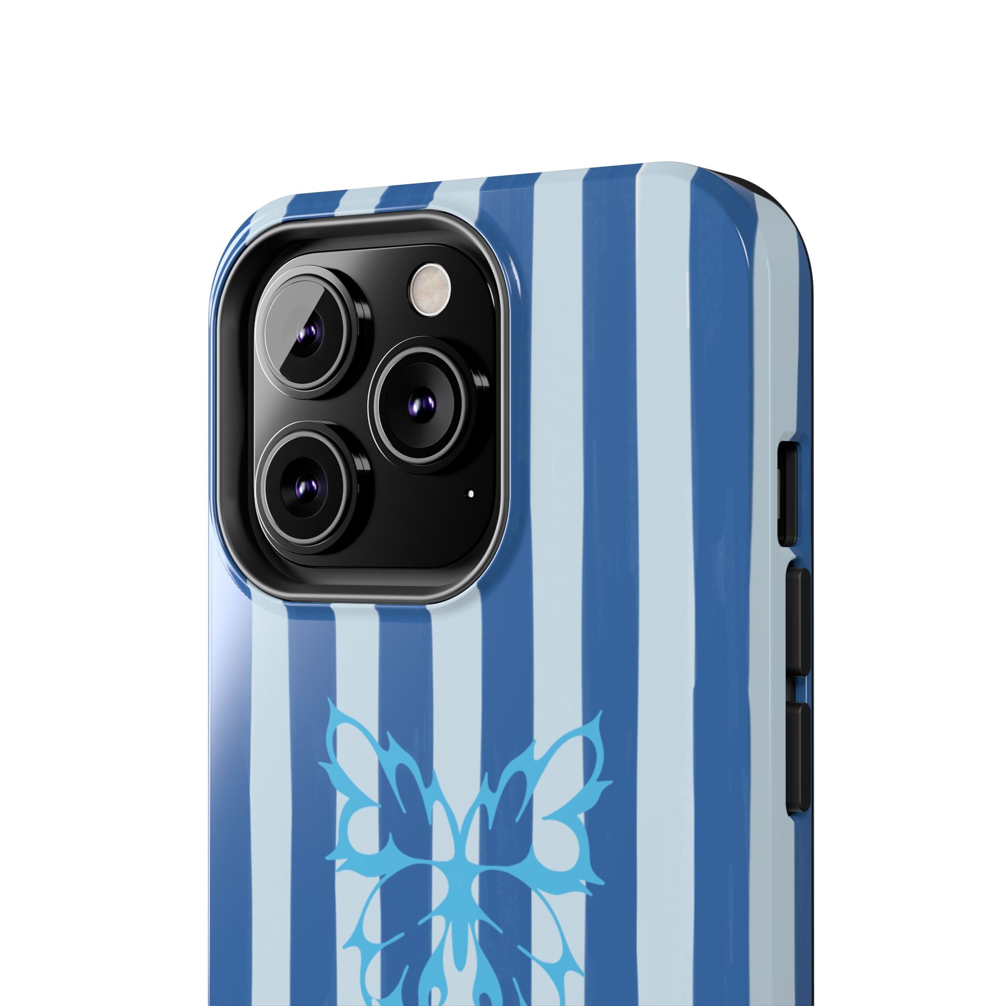Blue Striped Butterfly Tough Phone Case