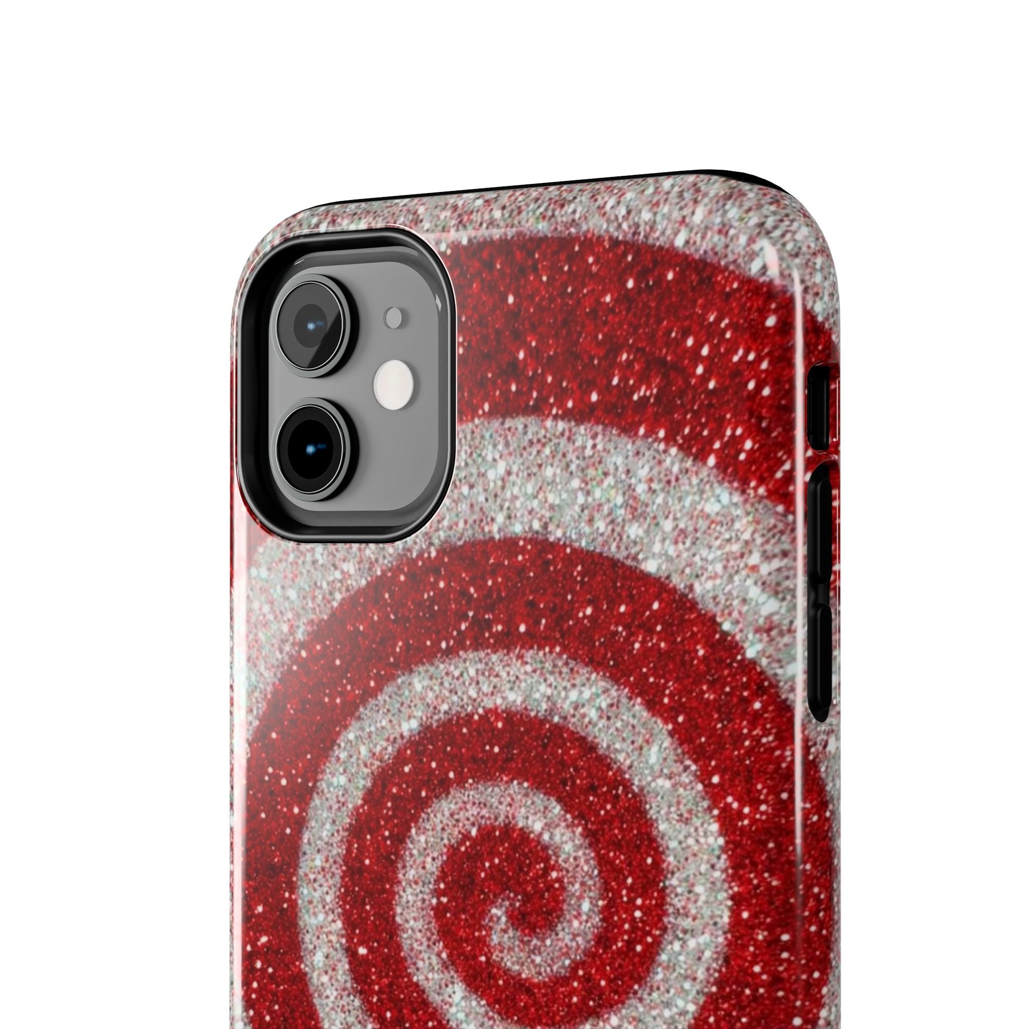I’m Yours Red & White Swirl Glitter Tough Phone Case