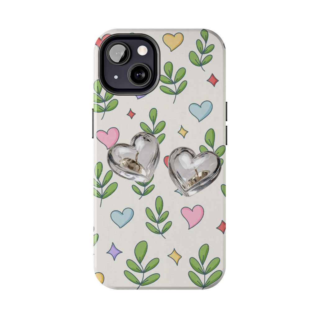 Floral Hearts Tough Phone Case