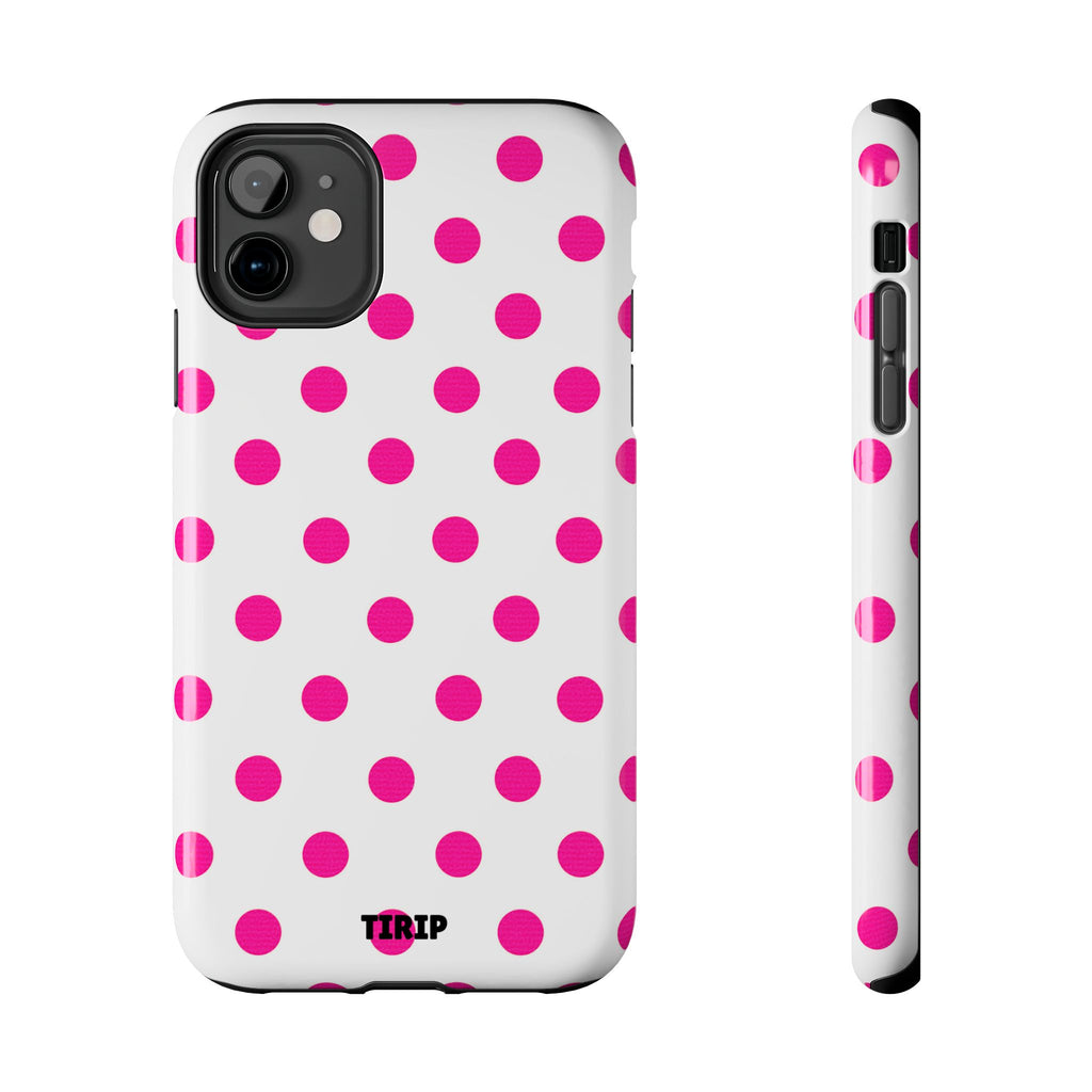 Pink & White Polka Dot Tough Phone Case