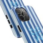 Blue Striped Butterfly Tough Phone Case