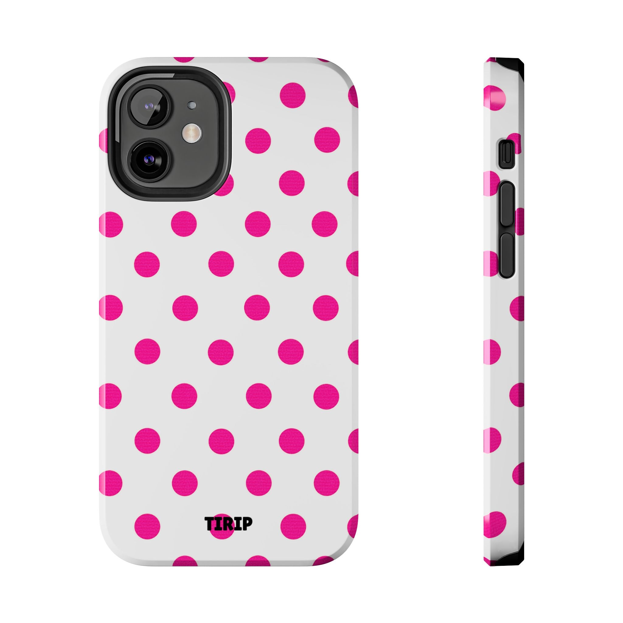 Pink & White Polka Dot Tough Phone Case