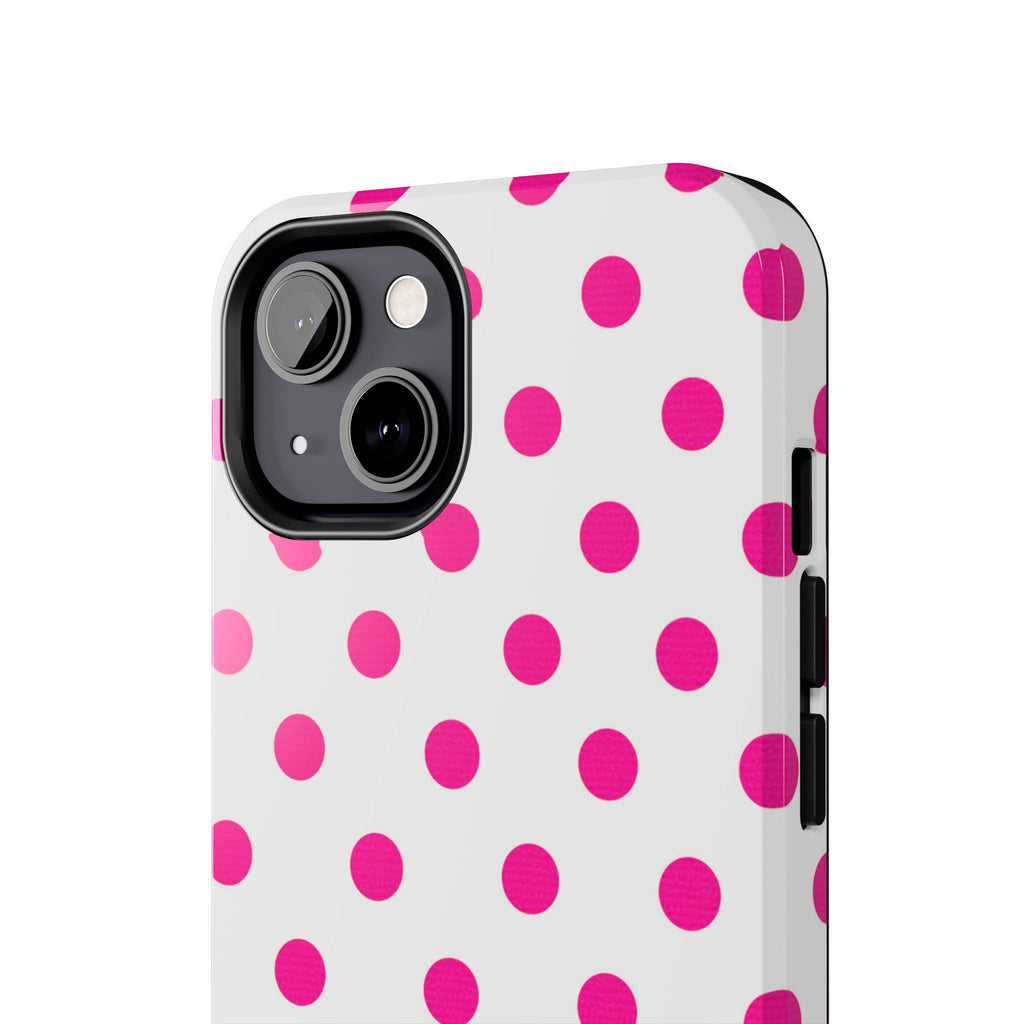 Pink & White Polka Dot Tough Phone Case