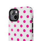 Pink & White Polka Dot Tough Phone Case