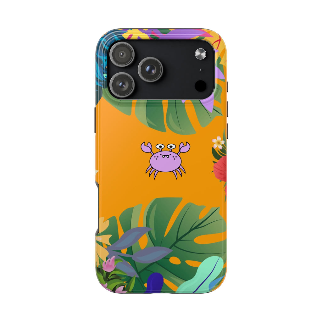 Tropical Floral Crab Tough Phone Case