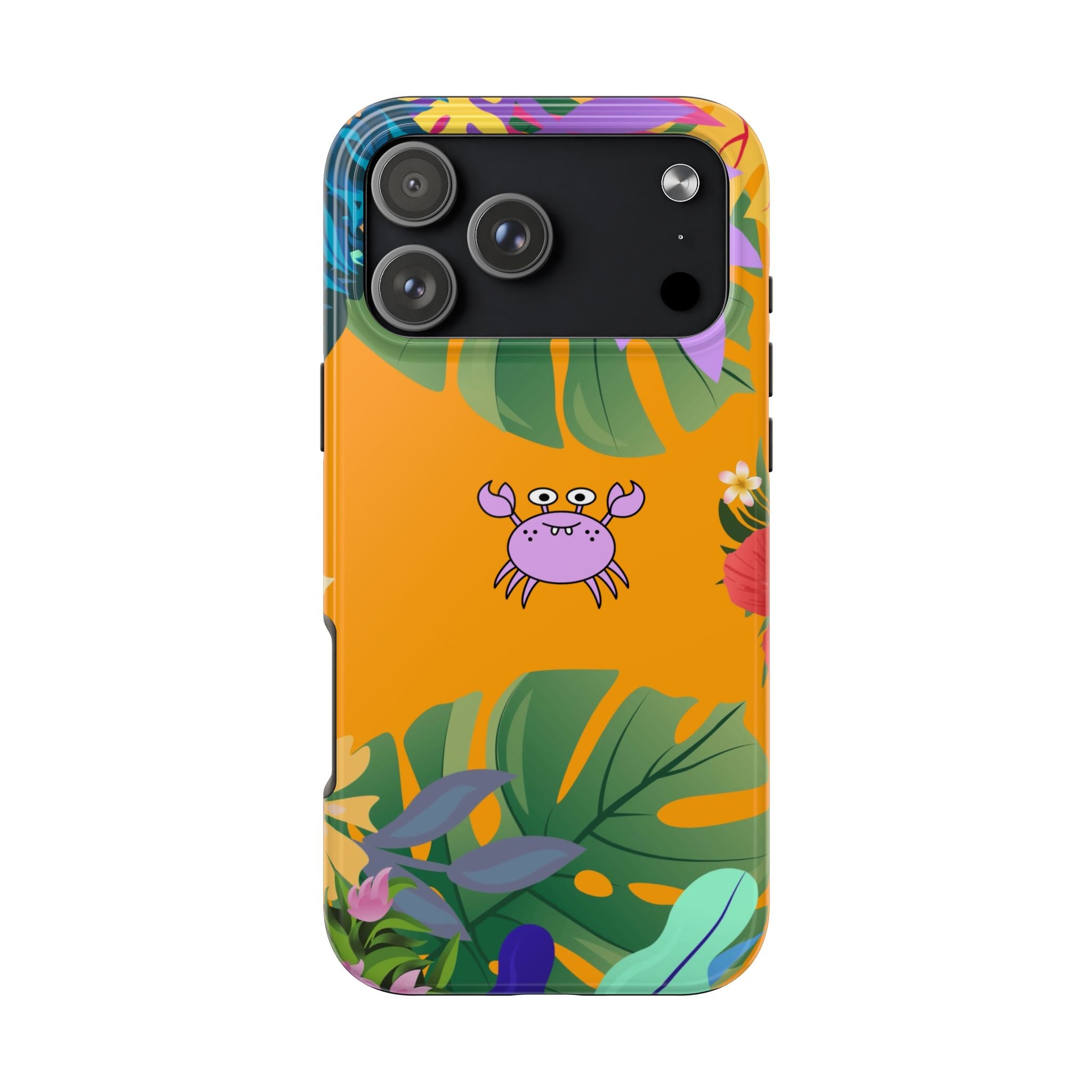 Tropical Floral Crab Tough Phone Case