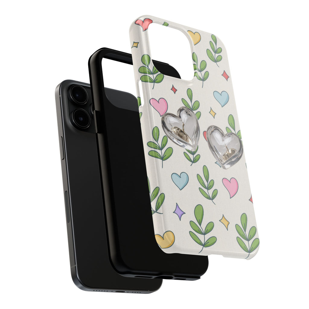 Floral Hearts Tough Phone Case