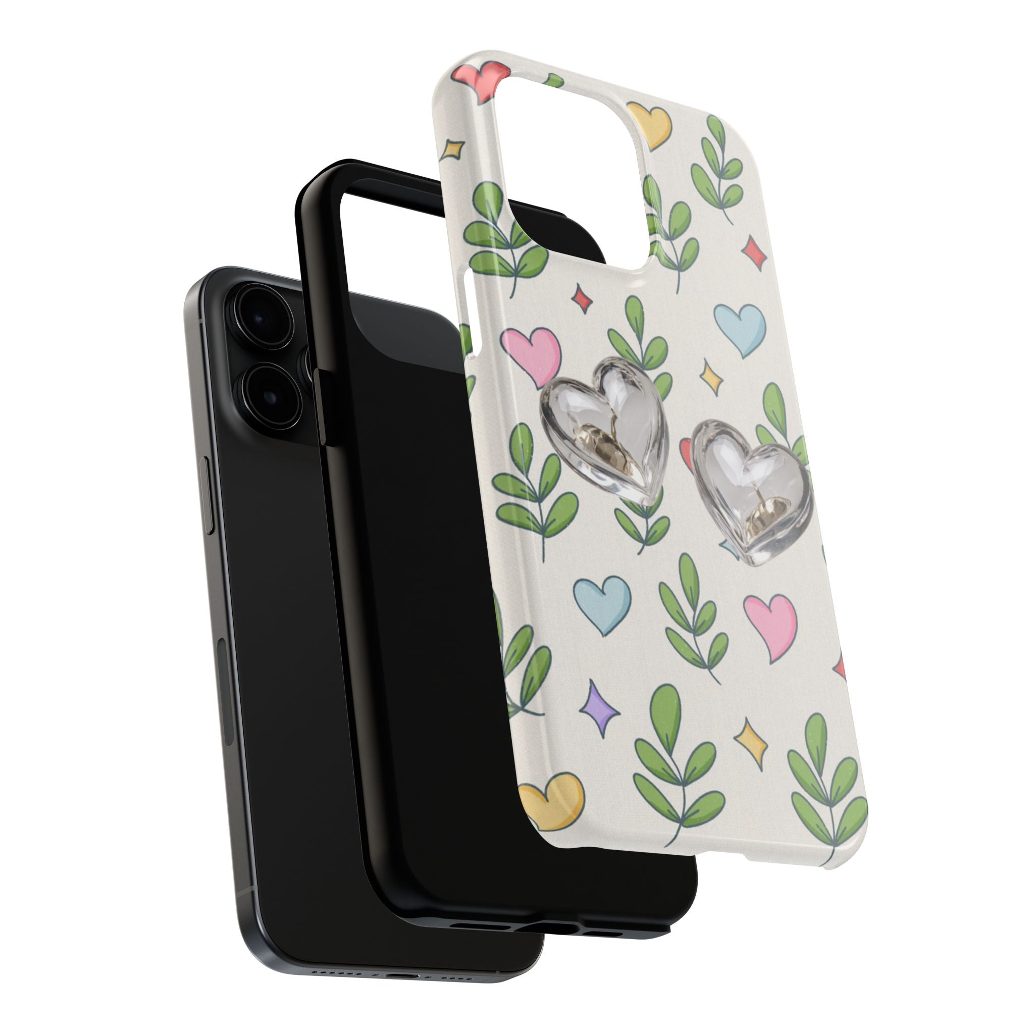 Floral Hearts Tough Phone Case