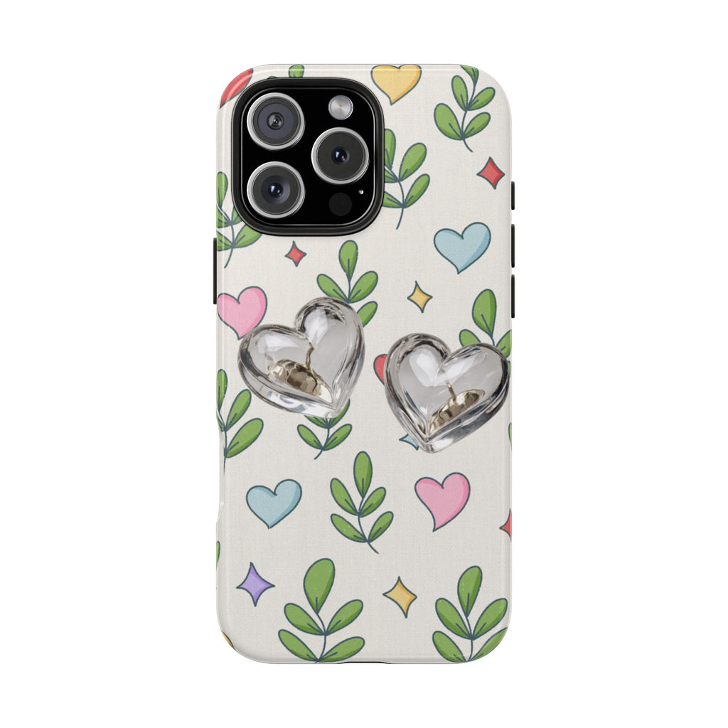 Floral Hearts Tough Phone Case