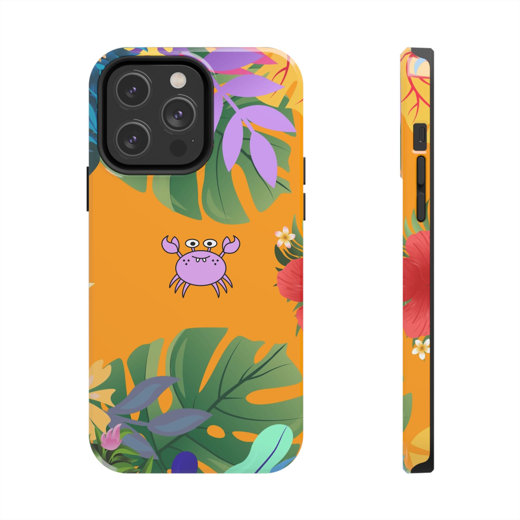 Tropical Floral Crab Tough Phone Case