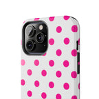 Pink & White Polka Dot Tough Phone Case