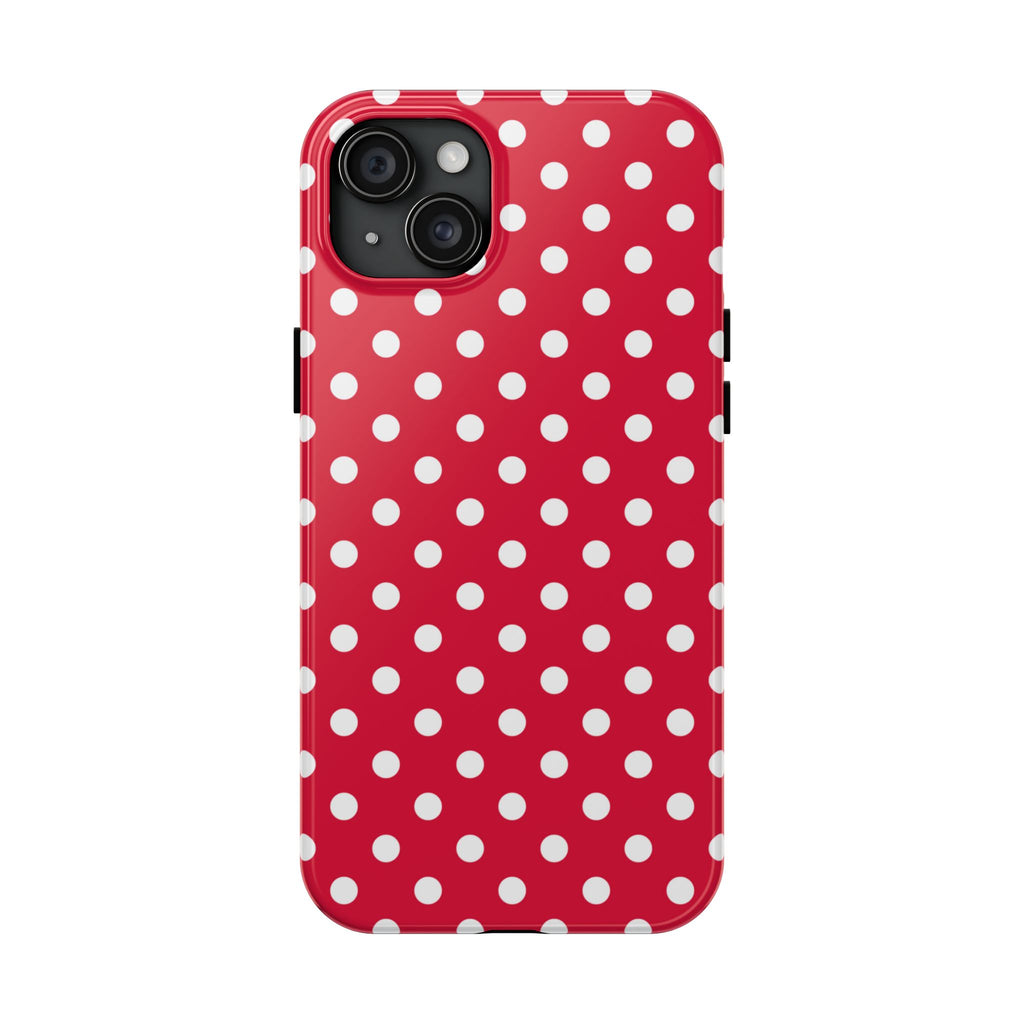 Red & White Polka Dot Tough Phone Cases