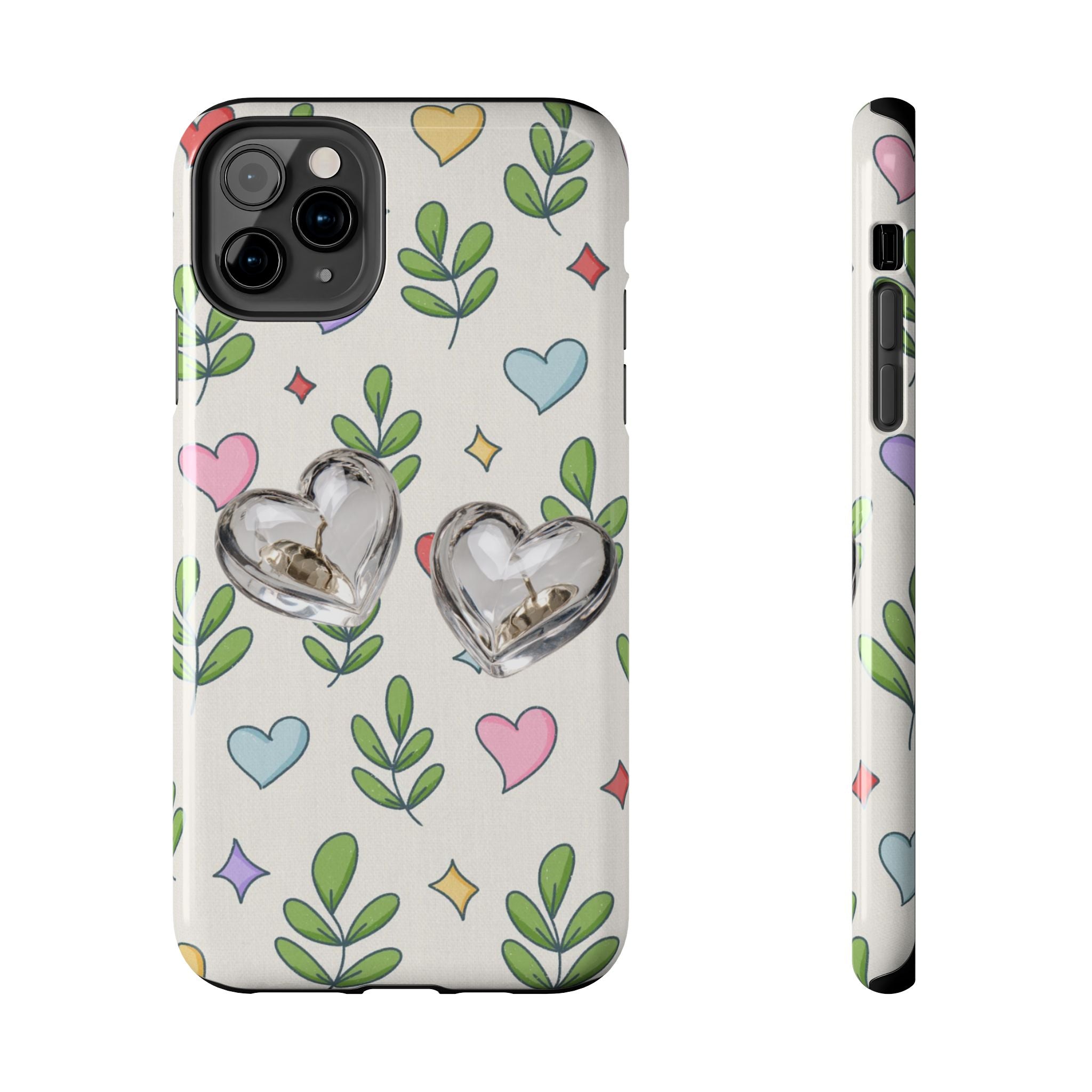 Floral Hearts Tough Phone Case