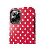 Red & White Polka Dot Tough Phone Cases