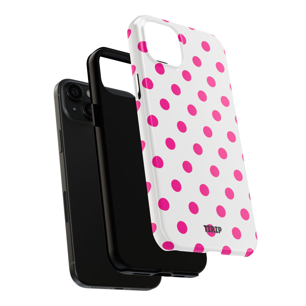 Pink & White Polka Dot Tough Phone Case