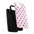 Pink & White Polka Dot Tough Phone Case