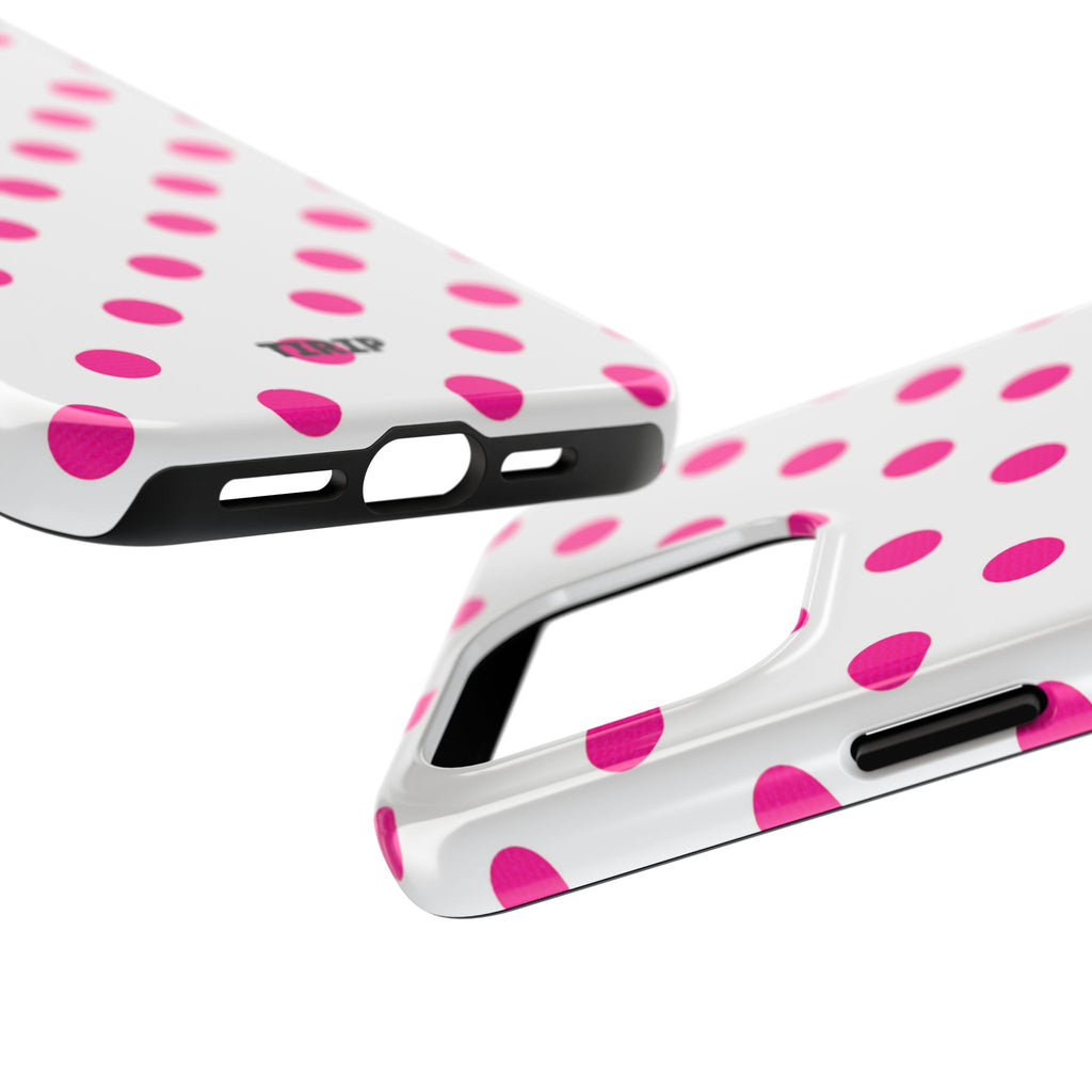 Pink & White Polka Dot Tough Phone Case