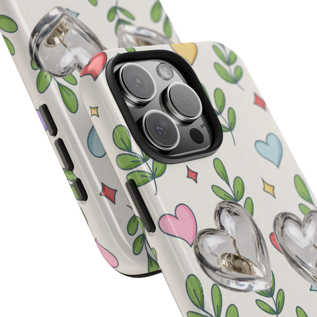 Floral Hearts Tough Phone Case