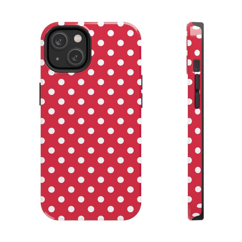 Red & White Polka Dot Tough Phone Cases