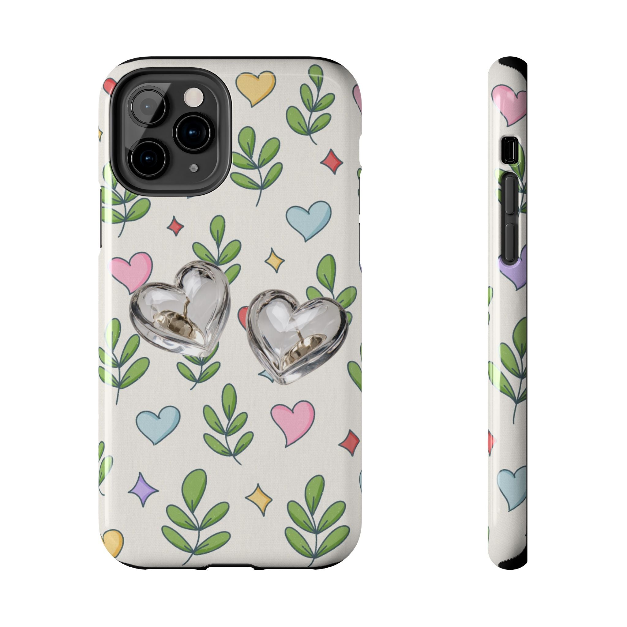 Floral Hearts Tough Phone Case