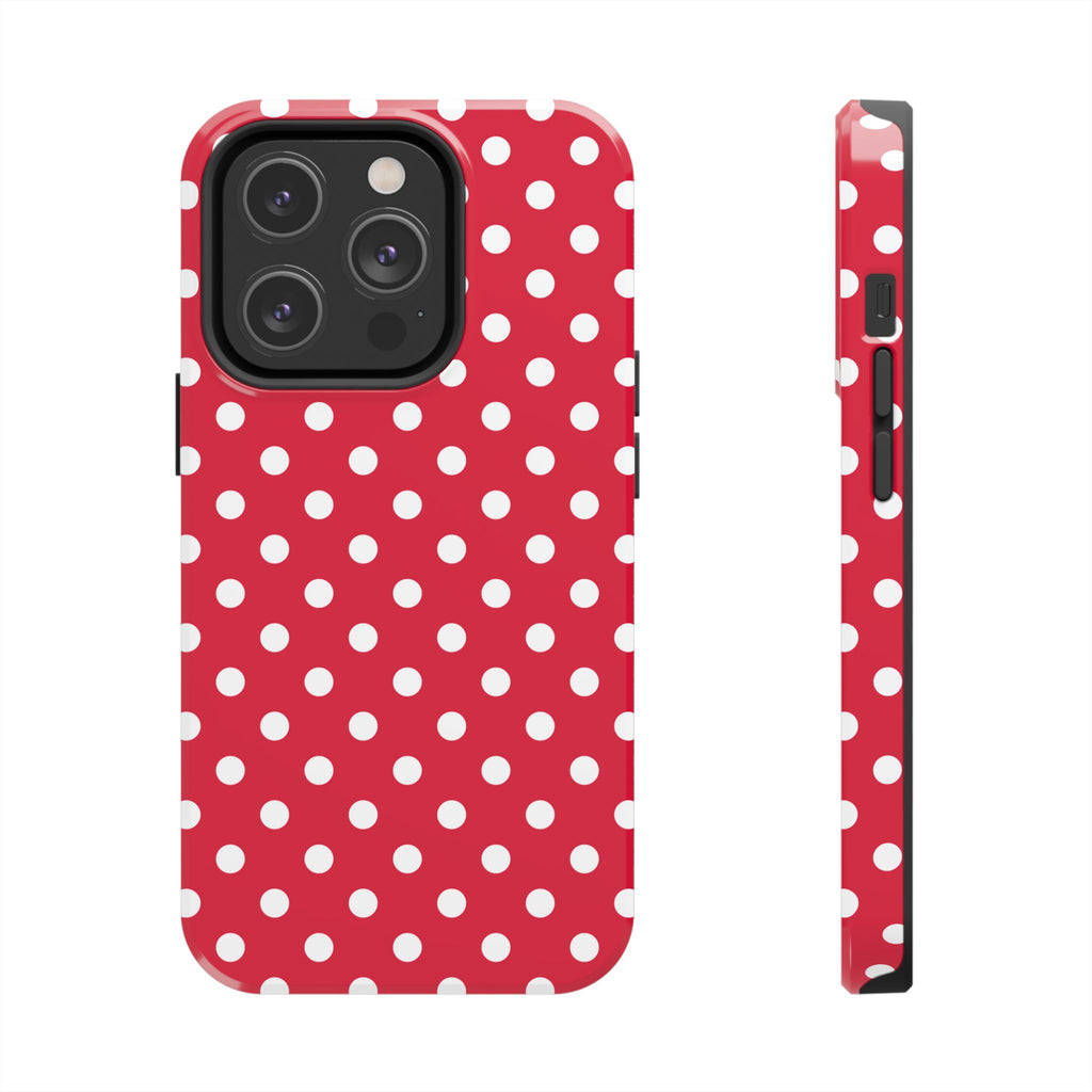 Red & White Polka Dot Tough Phone Cases