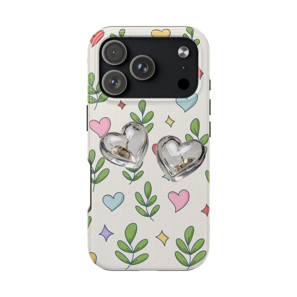 Floral Hearts Tough Phone Case