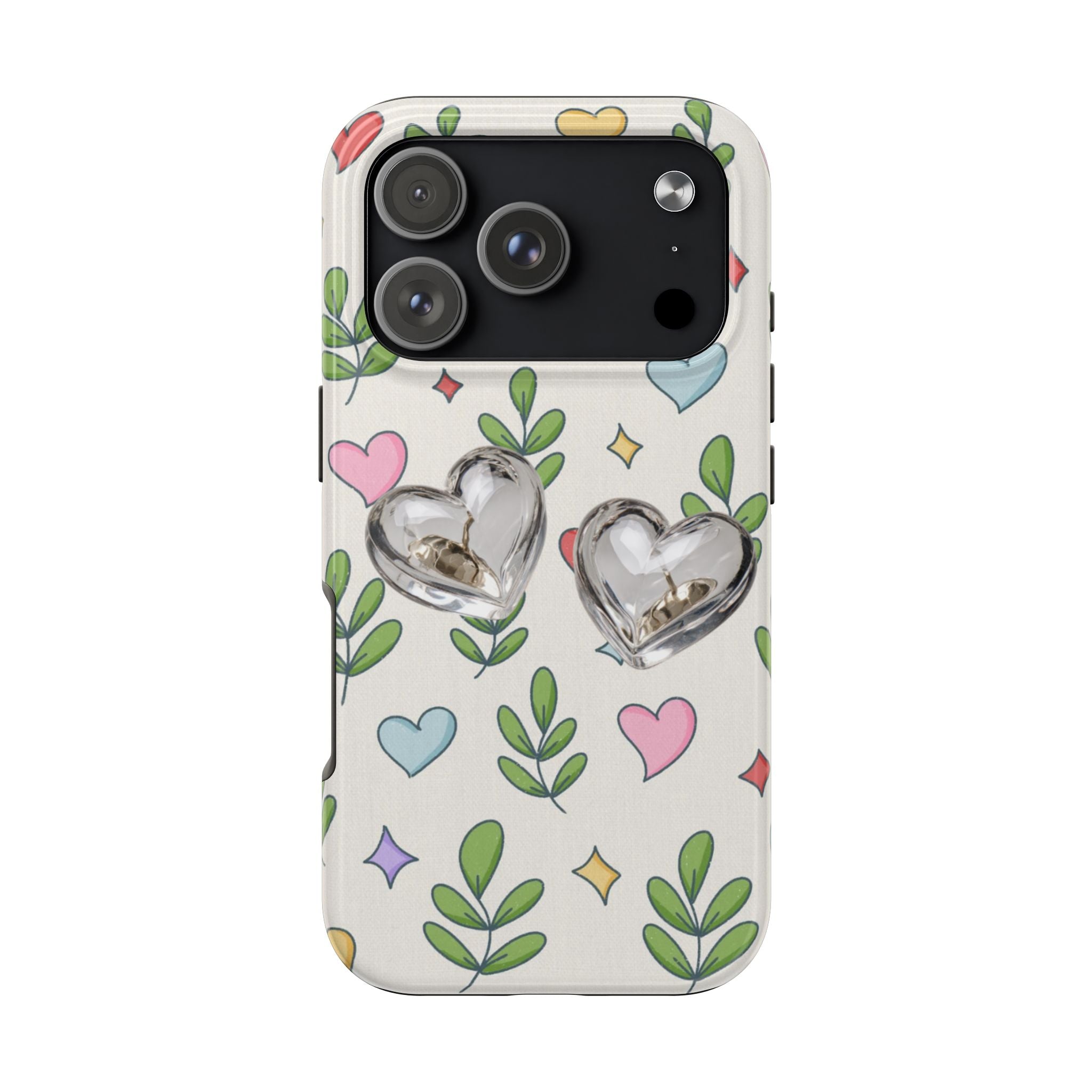 Floral Hearts Tough Phone Case