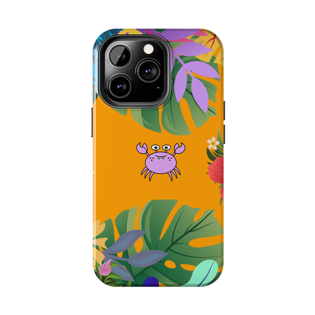 Tropical Floral Crab Tough Phone Case