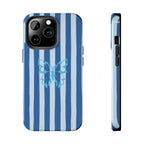 Blue Striped Butterfly Tough Phone Case