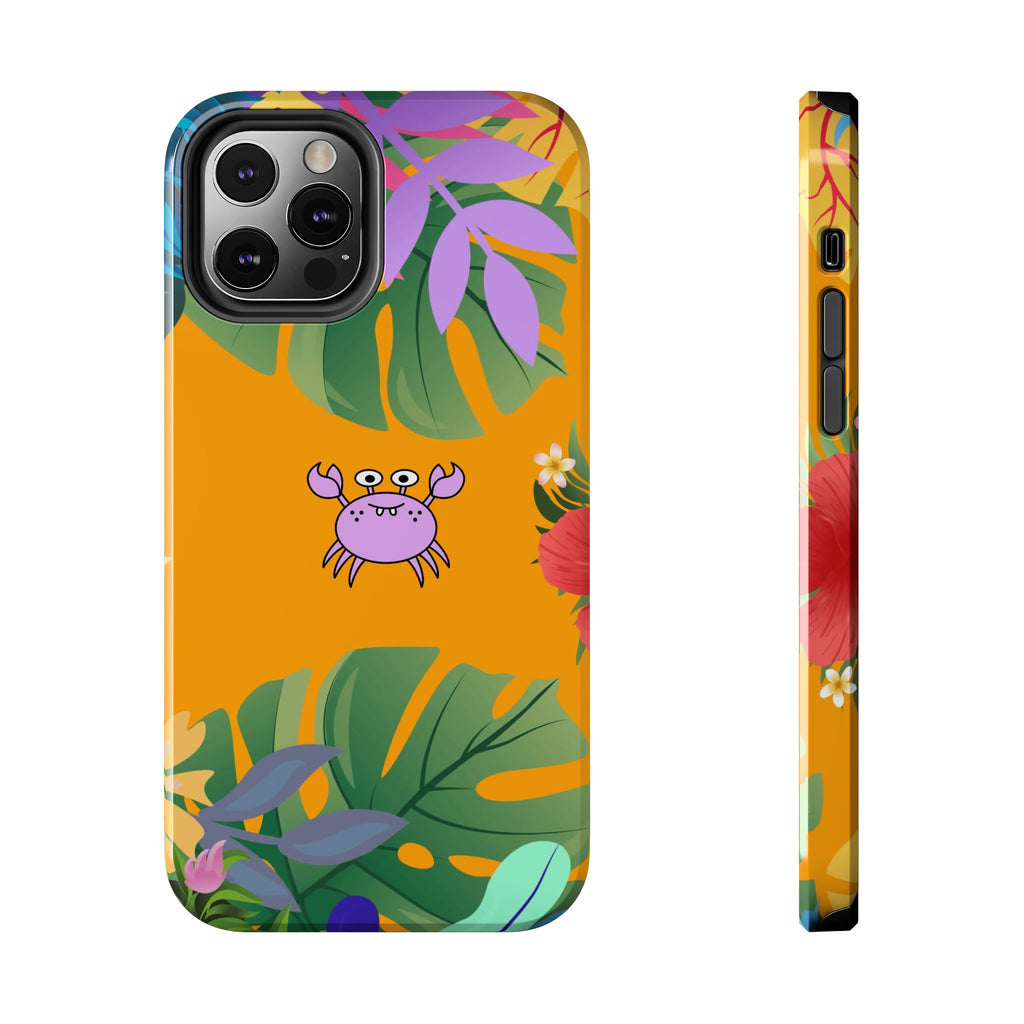 Tropical Floral Crab Tough Phone Case