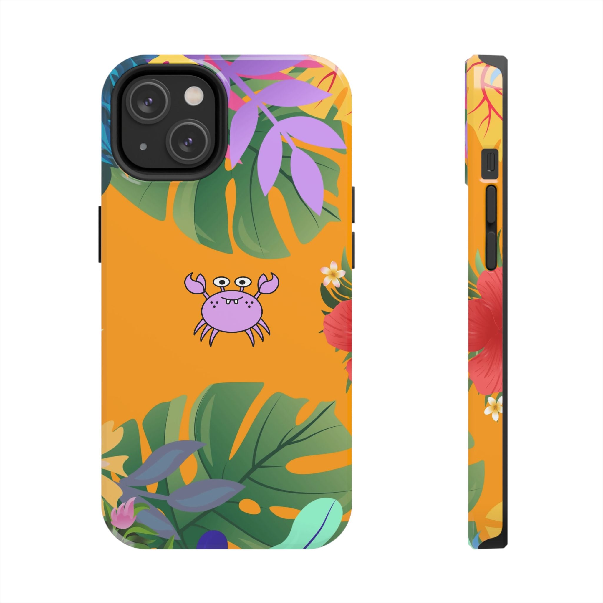 Tropical Floral Crab Tough Phone Case