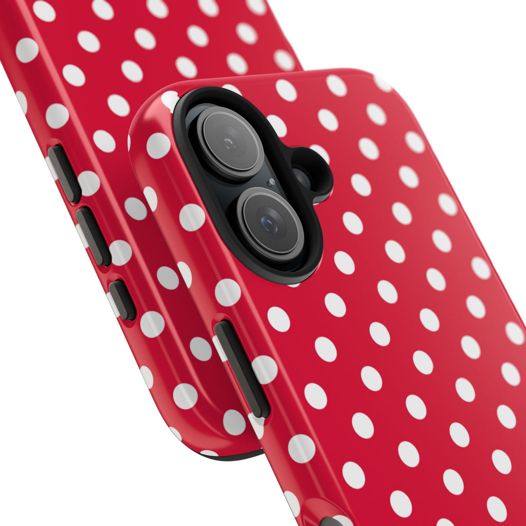 Red & White Polka Dot Tough Phone Cases