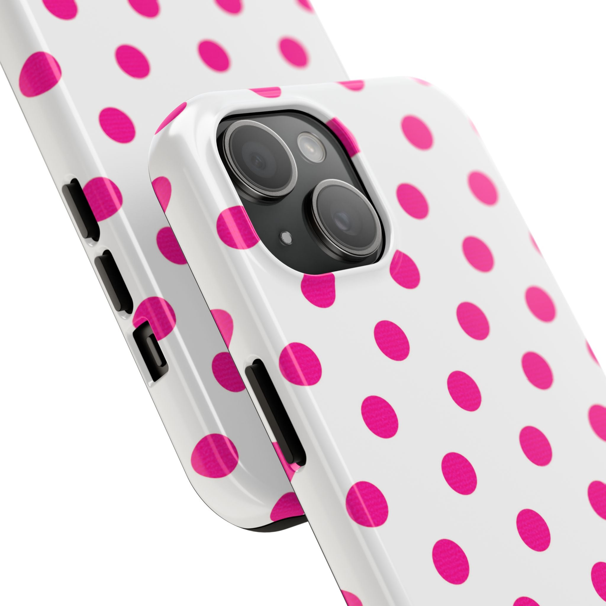 Pink & White Polka Dot Tough Phone Case