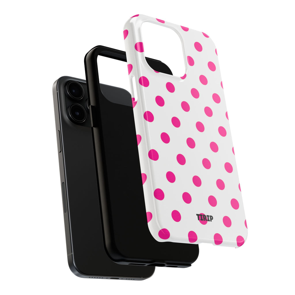 Pink & White Polka Dot Tough Phone Case