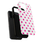 Pink & White Polka Dot Tough Phone Case