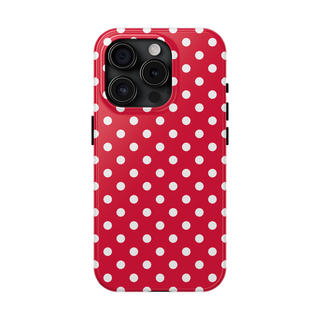 Red & White Polka Dot Tough Phone Cases