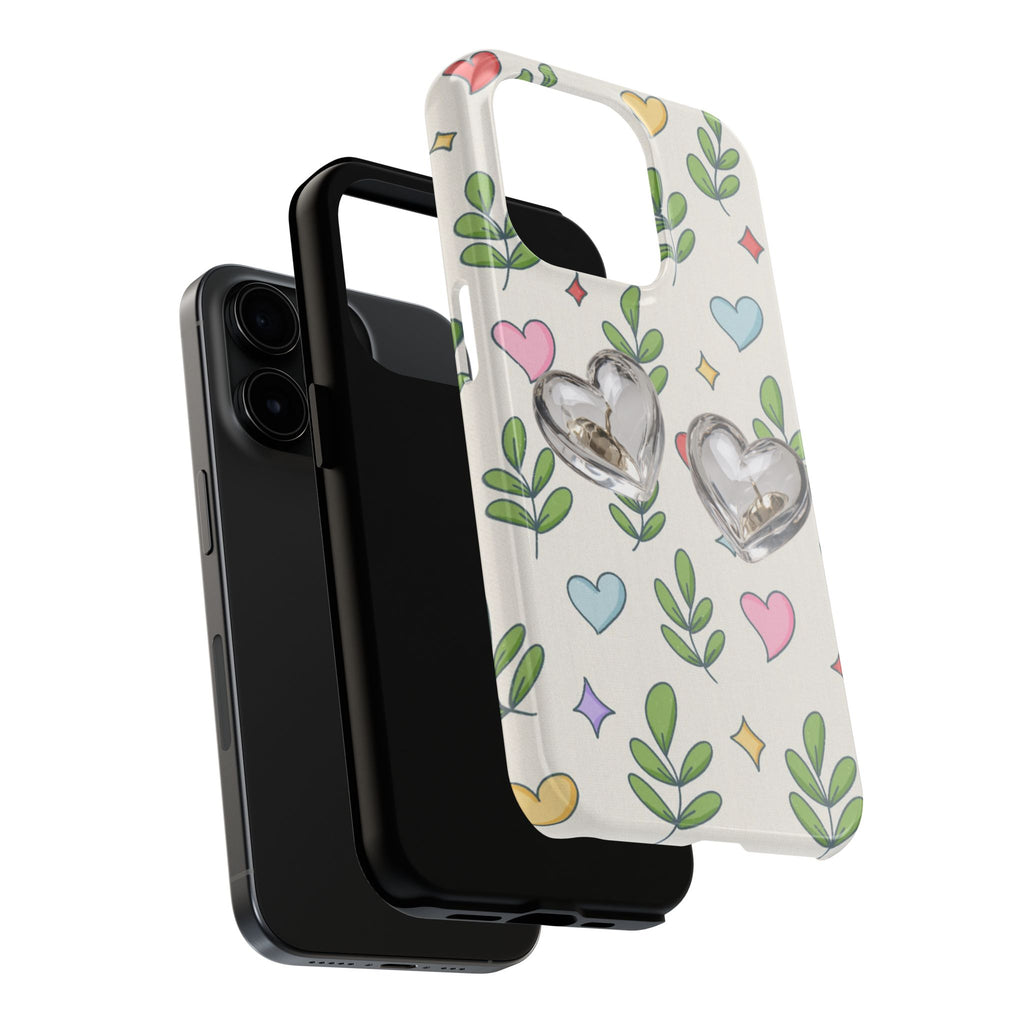 Floral Hearts Tough Phone Case