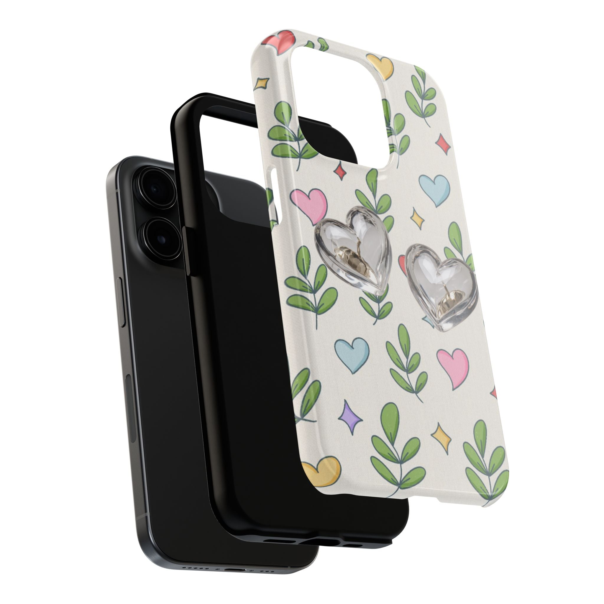 Floral Hearts Tough Phone Case