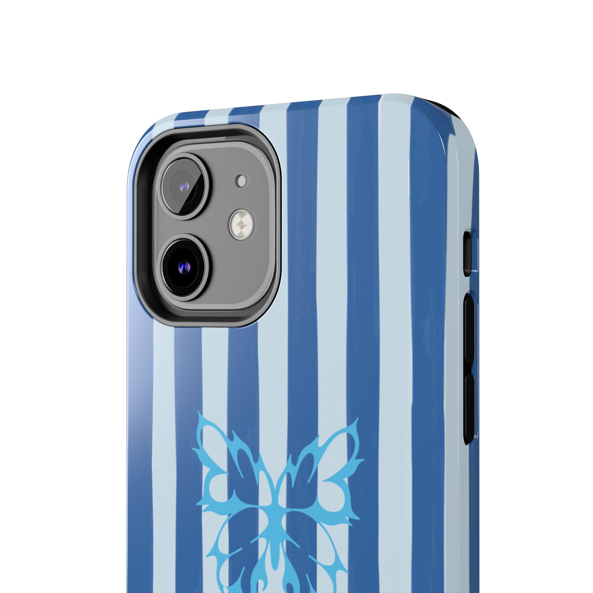 Blue Striped Butterfly Tough Phone Case