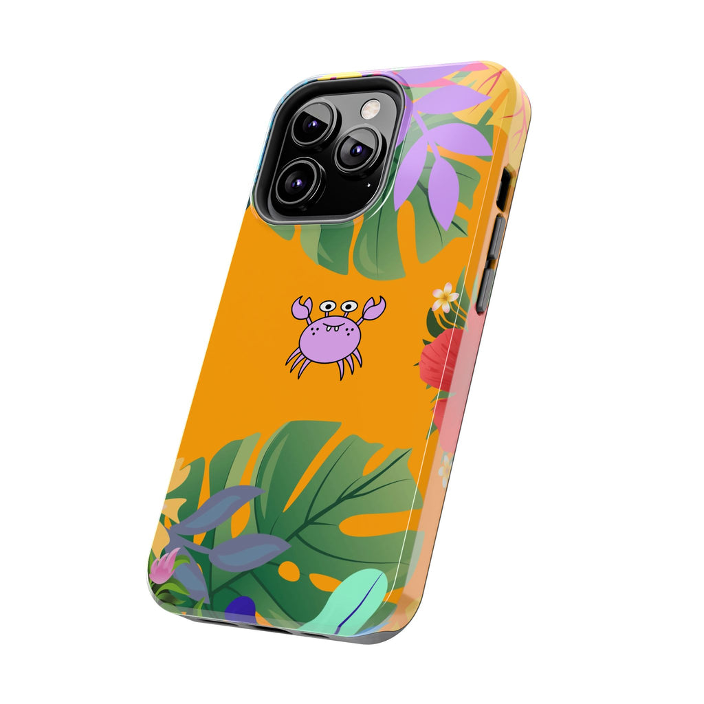 Tropical Floral Crab Tough Phone Case
