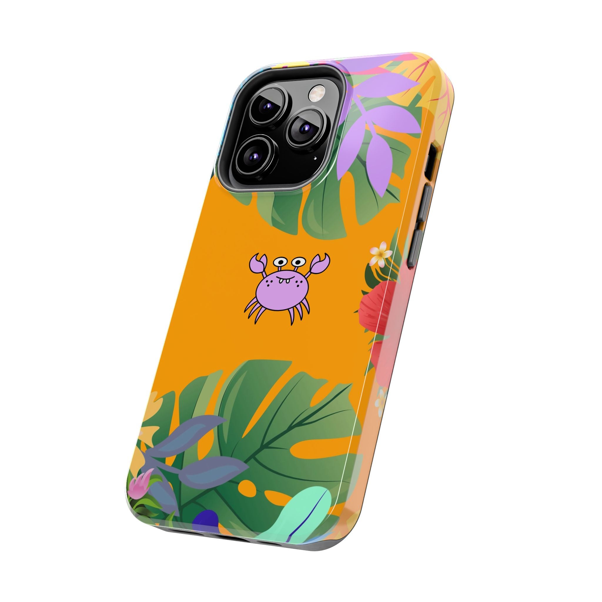 Tropical Floral Crab Tough Phone Case
