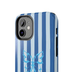 Blue Striped Butterfly Tough Phone Case