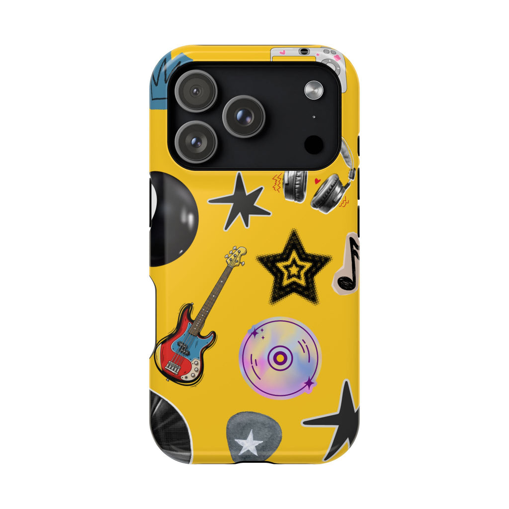 Yellow Music Icons MagSafe Phone Case