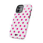 Pink & White Polka Dot Tough Phone Case