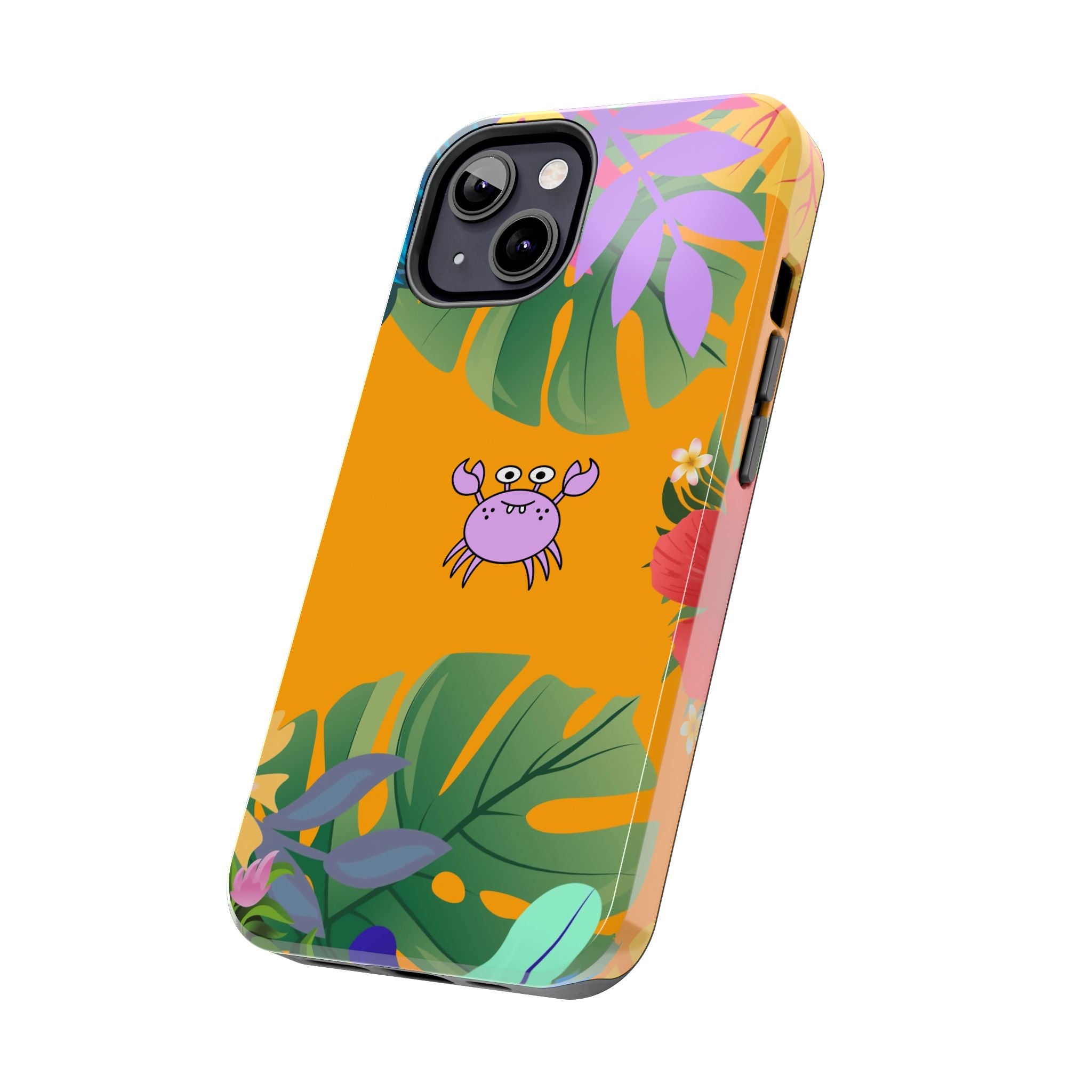 Tropical Floral Crab Tough Phone Case